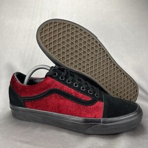 Vans Old Skool Velvet Low Top Sneaker Parisian Night Burgundy Women 10.5 / Men 9